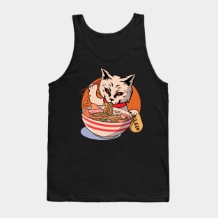 Cat eating spaghetti Tank Top